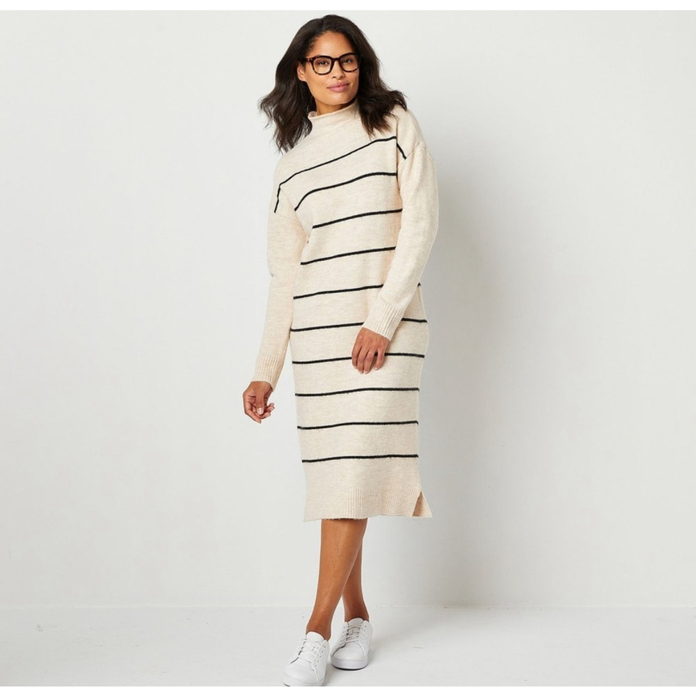 NEW ABBOTT ELEMENTARY Striped LONG SLEEVE SWEATER Dress 2X $69
